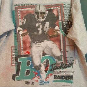 Bo Knows! BO JACKSON, Raiders Tee Shirt, large VTG